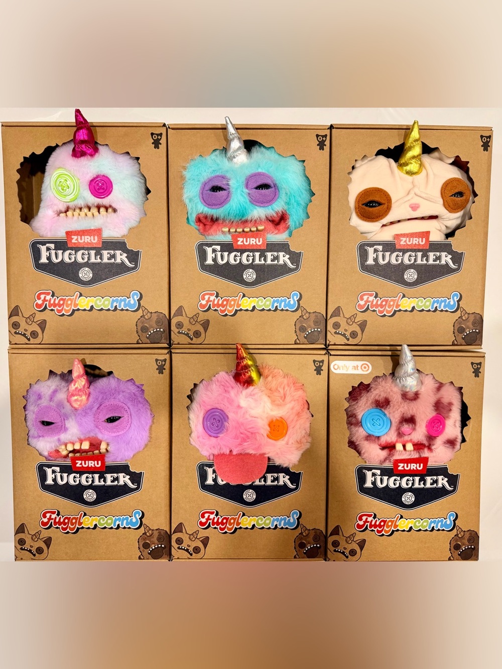 Complete Set Zuru Fuggler Fugglecorns Funny Ugly Mondter Plush Toys